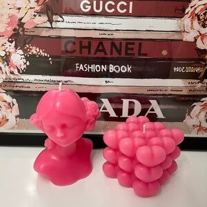 🕯️💗👧NIB Heart cube and Girl figure Scented Candle Set